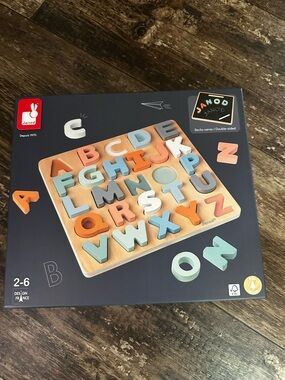 Kids Alphabet Puzzle - Multicolor Pastel Wooden Letters